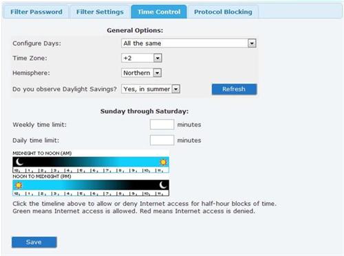 Filter Time Settings